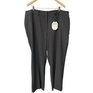 Liz Claiborne Secretly Slender Pinstripe Dress Pants Straight Leg Size 22W Gray